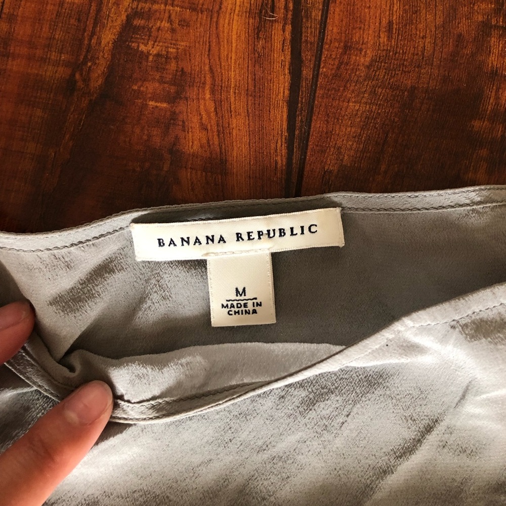 Light grey satin ruffled top